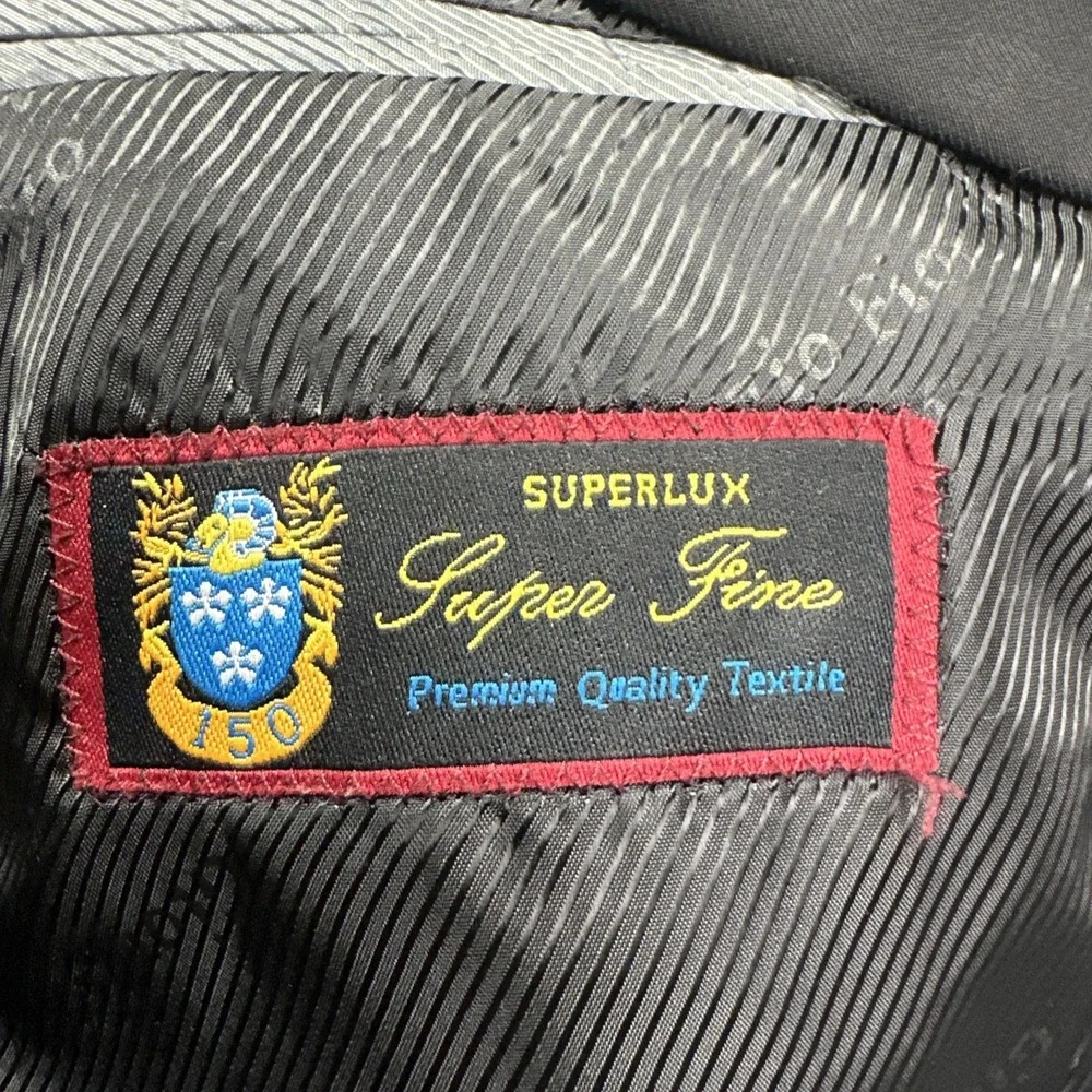 Giorgio Fiorelli Blazer Men 40R Black‎ Superlux Super Fine 150 Dual Vent Jacket